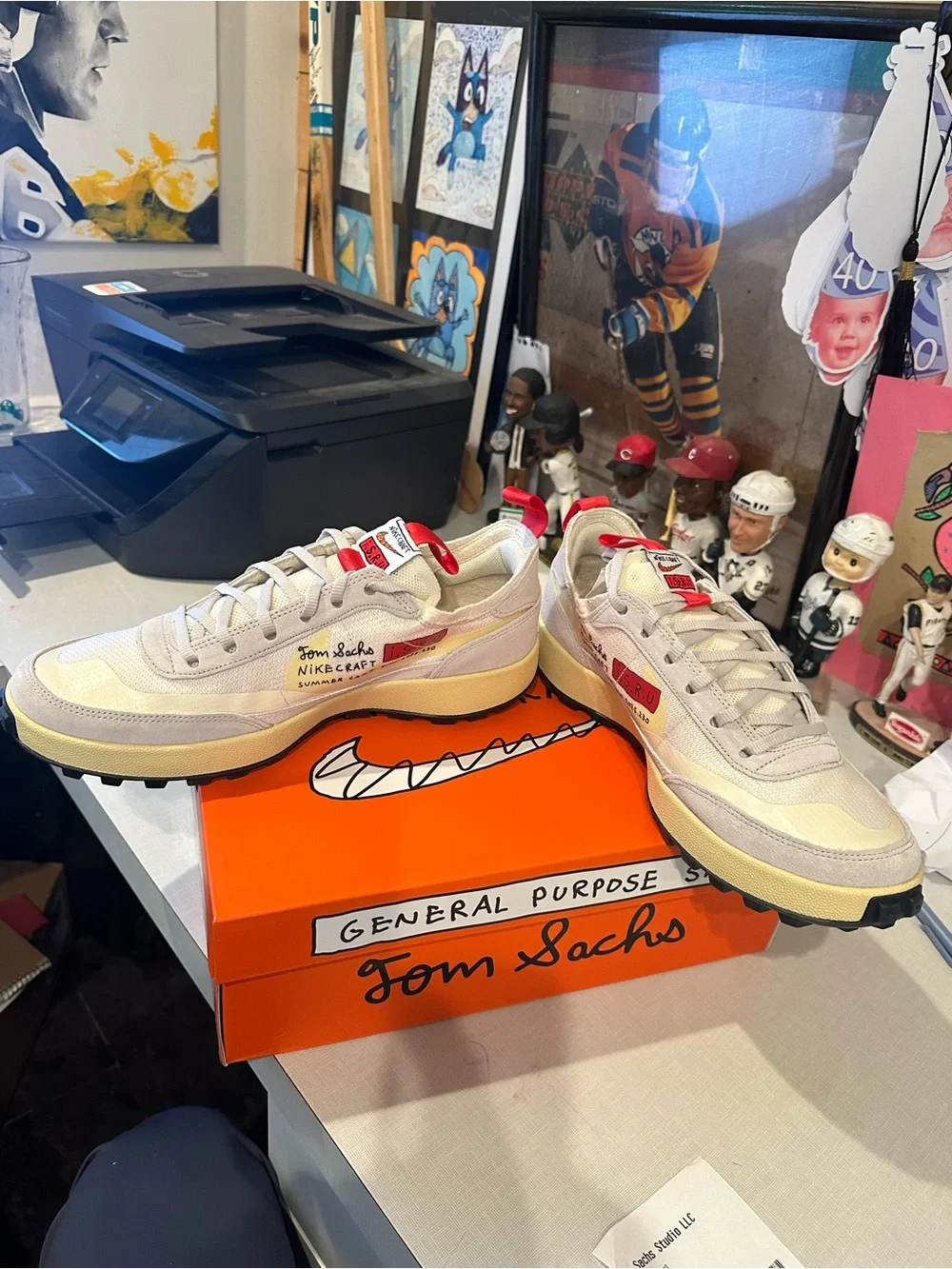Nike General Purpose Shoe - Cream & Yellow with Red Accents